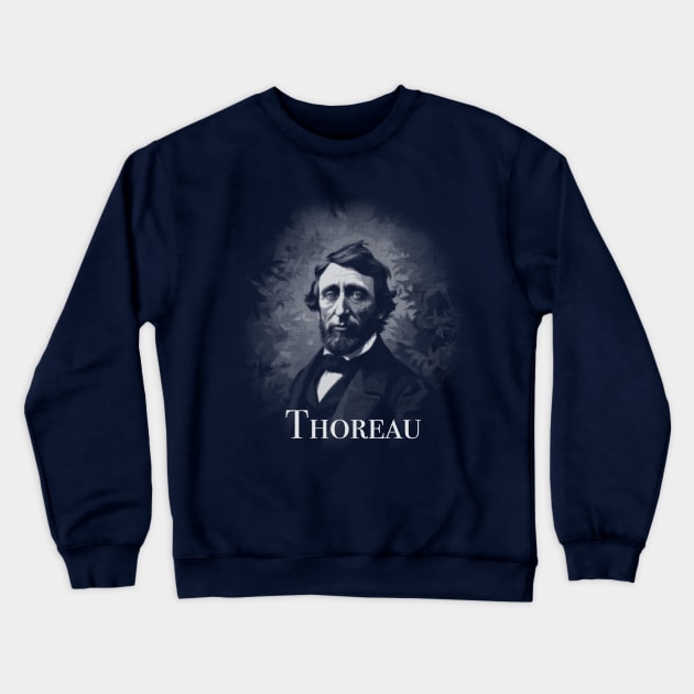 Thoreau (Monochrome) Crewneck Sweatshirt by WickedAngel